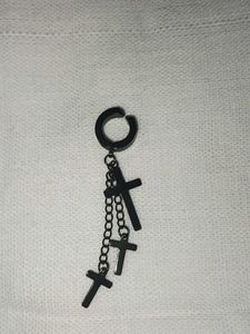 Black Cross Dangle non persing Earring