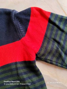 New 8-9 Yrs Kids Sweatshirt (Stripped Multicolor)