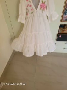 White Embroidered Tiered Maxi Dress