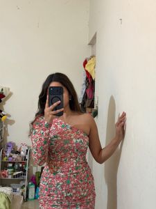 Floral One-Shoulder Mini Dress