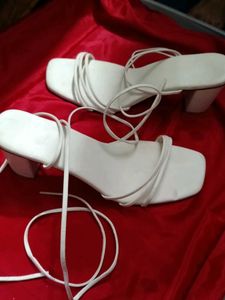 Stylish White Strappy Heels