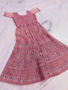 Front Cut Lehga+Lehga Choli For Wedding