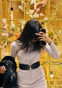 Beige Studded Knit Sweater Dress