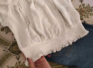 Off Shoulder Coquette Top Cream