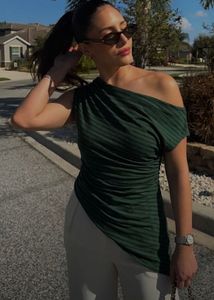 Vintage Off Shoulder Striped Party Top