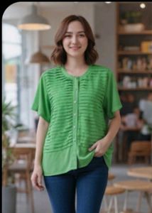 Green Button-Down Top