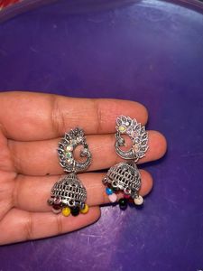 Peacock Jhumka Earrings