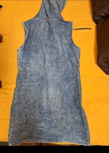 Y2k Denim Hooded Mini Dress