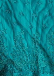Stunning Teal Embroidered Lehenga Choli Set