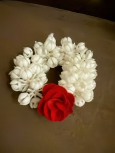 Floral Bracelet with Red Rose Accent