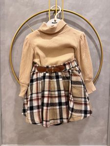 Plaid Skirt with Belt