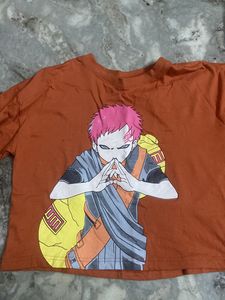 Naruto Gaara Anime Oversized Crop Tshirt