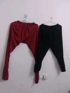 Maroon & Black Leggings Combo