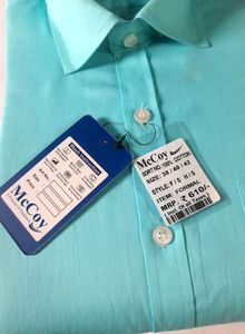 Men Formal Shirt Sky Blue Solid Color Offices Wear