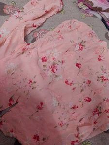 Pink Floral Kurta