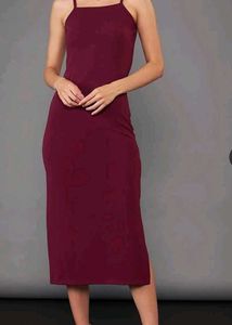 Elegant Burgundy Dress &amp; Jacket Set