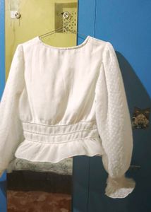 Chic White Wrap Blouse