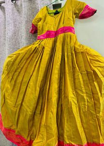 Gorgeous Yellow &amp; Pink Anarkali Dress