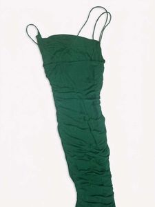 Savana Emerald Green Ruched Midi Dress