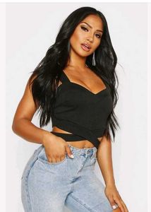 Booho Stylish Black Cutout Crop Top