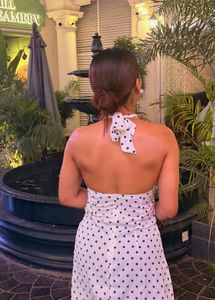 Chic Polka Dot Halter Dress