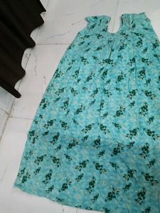 Comfortable Blue Floral Nightgown