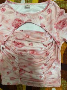 Y2k Beautiful Pink Princess Top