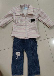 Cute Striped Shirt and Jeans Set