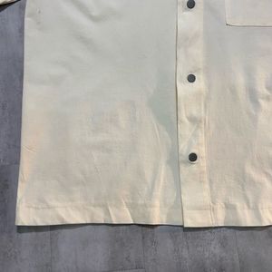 Men's Short Sleeve Cream Shirt