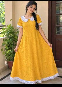 Beautiful Yellow Cotton Gown
