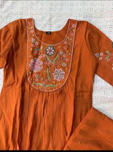 Rust coloured embroidered Suit Set