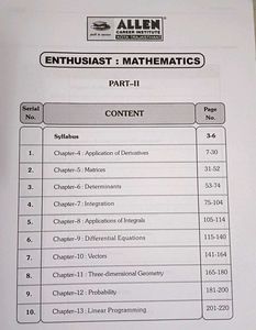 Allen Mathematics CBSE Compendium Class XII
