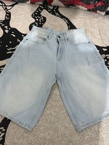 short jeans Light Wash Wide Leg Denim Shorts