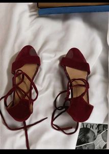 FABBHUE Block Heels Woth Tie Up Details