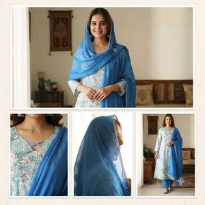 Floral Print Kurta 3-Piece set
