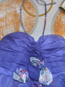 Purple Floral Layered Dress