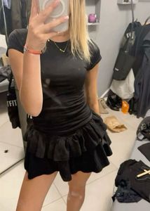 Black Bershka Mini ruffled skirt