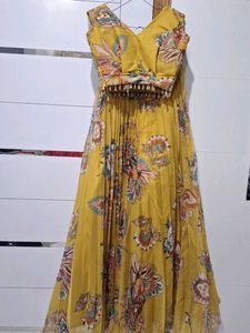 mustard beautiful lehanga choli set