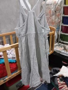 Comfortable Grey Spaghetti Strap Dress
