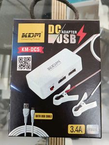 KDM 3.4A DC Adapter USB Charger