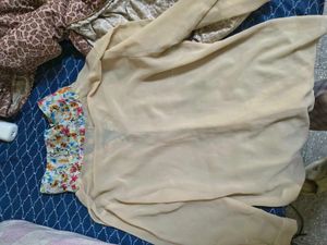 Elegant Beige sheer shirt with Floral Print