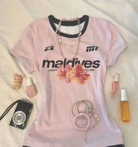 Pink Maldives baby tee