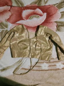 Elegant Golden Blouse for Sarees