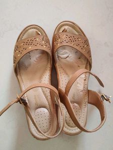 Bata Mustard Wedge Sandals