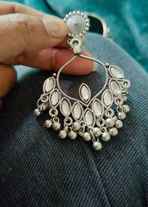 Silver Oxidized Statement Earrings