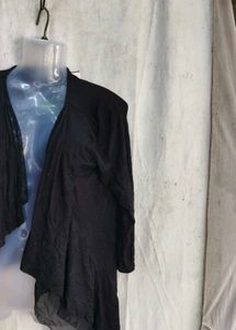 Black Open Front Cardigan