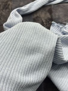 Ribbed Turtleneck Top with Flared Sleeves