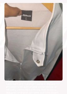 Men's White &amp; Black Track Jacket