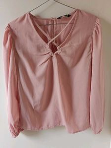 Tokyo talkies Pink Crisscross Top