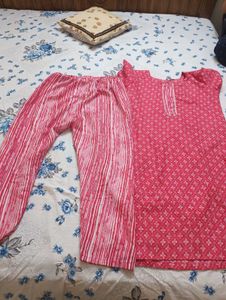 Pink Printed Kurta Set